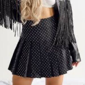 Ralph Lauren Mini Skirt Women's Black Dotted Geometric Size 6